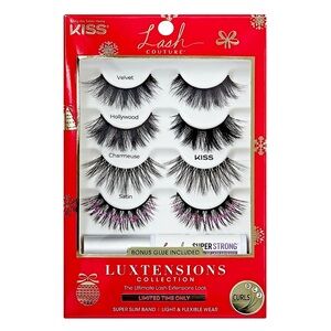 Kiss Lash Couture Luxtensions Collection 4 Pack Holiday Super Slim Band DCJ Curl